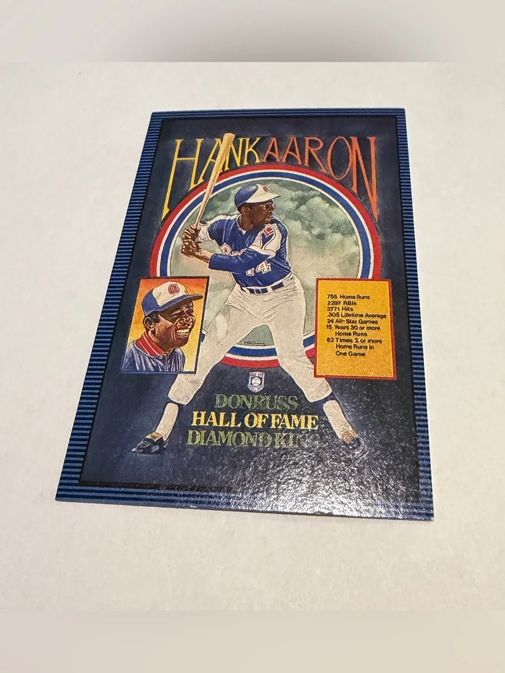 Hank Aaron 1986 Donruss Diamond Kings #602 Vintage Collectible